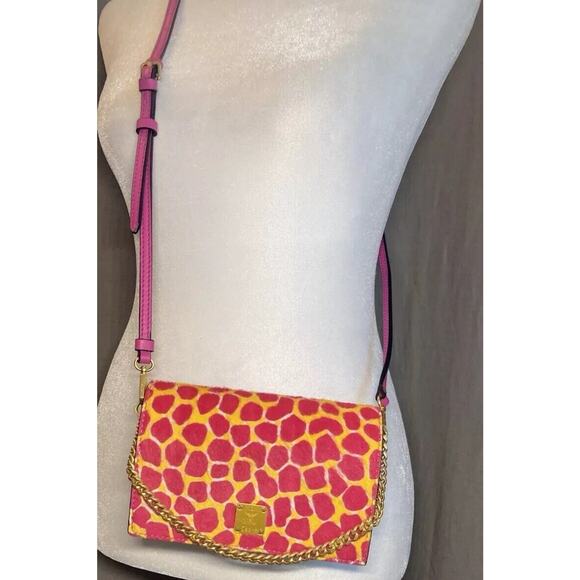 MCM Mini Visetos Calf Hair Giraffe Print Cross Body Handbag Bag Purse - Picture 3 of 8